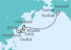 Itinerario del Crucero desde Seward (Alaska) a Tokio - Silversea