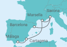 Itinerario del Crucero España, Francia, Italia - Costa Cruceros