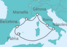 Itinerario del Crucero Italia, Francia, España - Costa Cruceros