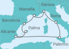 Itinerario del Crucero España, Italia, Francia - Costa Cruceros