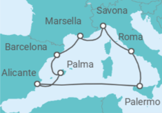 Itinerario del Crucero España, Italia - Costa Cruceros