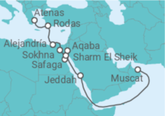 Itinerario del Crucero desde Atenas (Grecia) a Muscat (Omán) - Norwegian Cruise Line