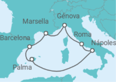 Itinerario del Crucero España, Italia, Francia - Costa Cruceros