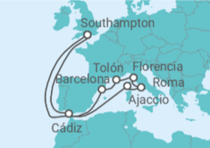 Itinerario del Crucero España, Francia, Italia - Princess Cruises