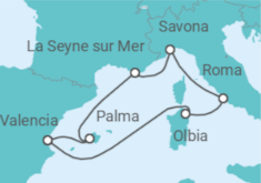 Itinerario del Crucero Italia, Francia, España - Costa Cruceros