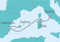 Itinerario del Crucero España, Italia - Costa Cruceros