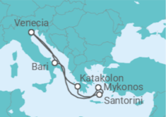 Itinerario del Crucero Italia, Grecia - Costa Cruceros