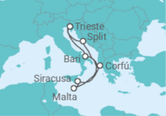 Itinerario del Crucero Italia, Grecia, Malta, Croacia - Costa Cruceros