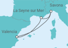 Itinerario del Crucero Francia, Italia - Costa Cruceros
