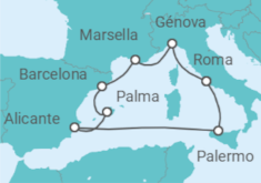 Itinerario del Crucero Italia, Francia, España - Costa Cruceros