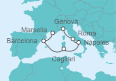 Itinerario del Crucero España, Italia - Costa Cruceros