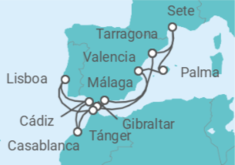 Itinerario del Crucero Portugal, Marruecos, España, Francia, Gibraltar - Celestyal Cruises
