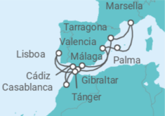 Itinerario del Crucero Portugal, Marruecos, España, Francia, Gibraltar - Celestyal Cruises