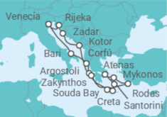 Itinerario del Crucero Italia, Grecia, Montenegro - Costa Cruceros