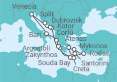 Itinerario del Crucero Italia, Grecia, Montenegro, Croacia - Costa Cruceros