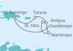 Itinerario del Crucero Guadalupe, Martinica, San Cristóbal Y Nieves, Antigua Y Barbuda, Islas Vírgenes - Reino Unido - Costa Cruceros