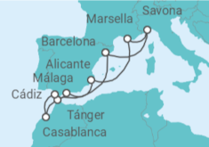 Itinerario del Crucero España, Marruecos, Francia - Costa Cruceros