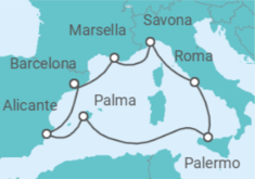 Itinerario del Crucero España, Italia - Costa Cruceros