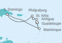 Itinerario del Crucero Martinica, Guadalupe, Antigua Y Barbuda, San Cristóbal Y Nieves, Saint Maarten - Costa Cruceros