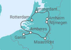 Itinerario del Crucero Bélgica, Holanda - Riverside