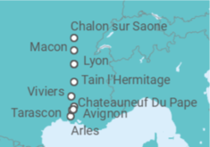 Itinerario del Crucero desde Lyon (Francia) a Aviñon (Francia) - Riverside