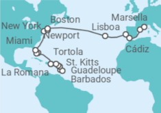 Itinerario del Crucero desde La Romana (R.Dominicana) a Marsella (Francia) - Costa Cruceros
