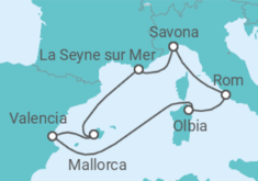 Itinerario del Crucero Italia, España - Costa Cruceros