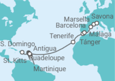 Itinerario del Crucero Francia, Italia, España - Costa Cruceros