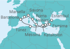 Itinerario del Crucero Italia, Turquía, Grecia, Túnez, España - Costa Cruceros
