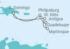 Itinerario del Crucero Antigua Y Barbuda, Martinica, Guadalupe, San Cristóbal Y Nieves, Saint Maarten - Costa Cruceros