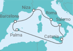 Itinerario del Crucero Francia, Italia, España - Virgin Voyages