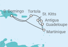 Itinerario del Crucero Martinica, Guadalupe, San Cristóbal Y Nieves, Antigua Y Barbuda, Islas Vírgenes - Reino Unido - Costa Cruceros