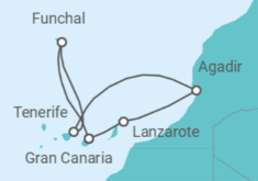 Itinerario del Crucero Islas Canarias - Costa Cruceros