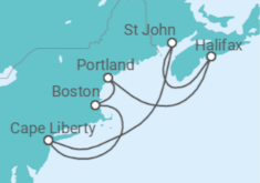 Itinerario del Crucero Estados Unidos (EE.UU.), Canadá - Royal Caribbean