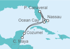 Itinerario del Crucero Bahamas, USA, México - MSC Cruceros