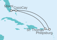 Itinerario del Crucero Saint Maarten e Islas Vírgenes - Royal Caribbean