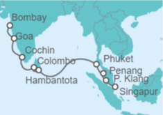 Itinerario del Crucero desde Singapur a Bombay (India) - Celebrity Cruises