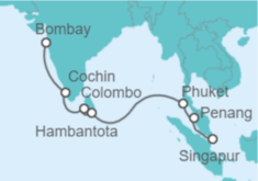 Itinerario del Crucero Malasia, Tailandia, Sri Lanka, India - Celebrity Cruises