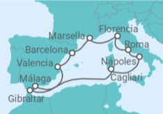 Itinerario del Crucero España, Gibraltar, Italia, Francia - Celebrity Cruises