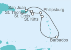 Itinerario del Crucero Islas Vírgenes - Eeuu, Saint Maarten, Barbados - Royal Caribbean