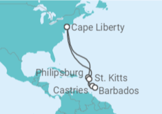 Itinerario del Crucero Saint Maarten, Santa Lucía, Barbados - Royal Caribbean