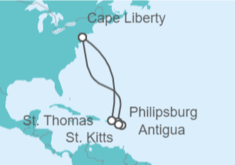 Itinerario del Crucero Saint Maarten, Antigua Y Barbuda, Islas Vírgenes - Eeuu - Royal Caribbean