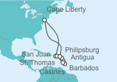 Itinerario del Crucero Puerto Rico, Islas Vírgenes - Eeuu, Antigua Y Barbuda, Barbados, Santa Lucía, Saint Maarten - Royal Caribbean