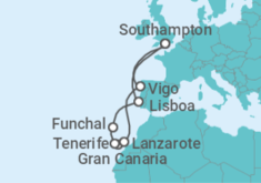 Itinerario del Crucero Islas Canarias desde Southhampton - MSC Cruceros