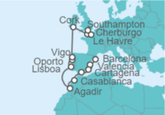 Itinerario del Crucero desde Barcelona a Southampton (Londres) - Royal Caribbean