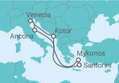 Itinerario del Crucero Montenegro, Grecia, Italia - MSC Cruceros