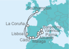 Itinerario del Crucero España, Portugal - MSC Cruceros