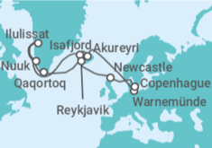 Itinerario del Crucero Islandia, Groenlandia, Reino Unido, Dinamarca - MSC Cruceros