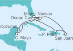 Itinerario del Crucero Puerto Rico, Bahamas, USA, México - MSC Cruceros