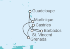 Itinerario del Crucero Barbados, Santa Lucía, Martinica - MSC Cruceros